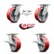 Service Caster 6 Inch Kingpinless Red Poly on Steel Wheel Caster Swivel Locks 2 Brakes, 2PK SCC-KP30S620-PUR-RS-BSL-2-SLB-2 - alternate 1